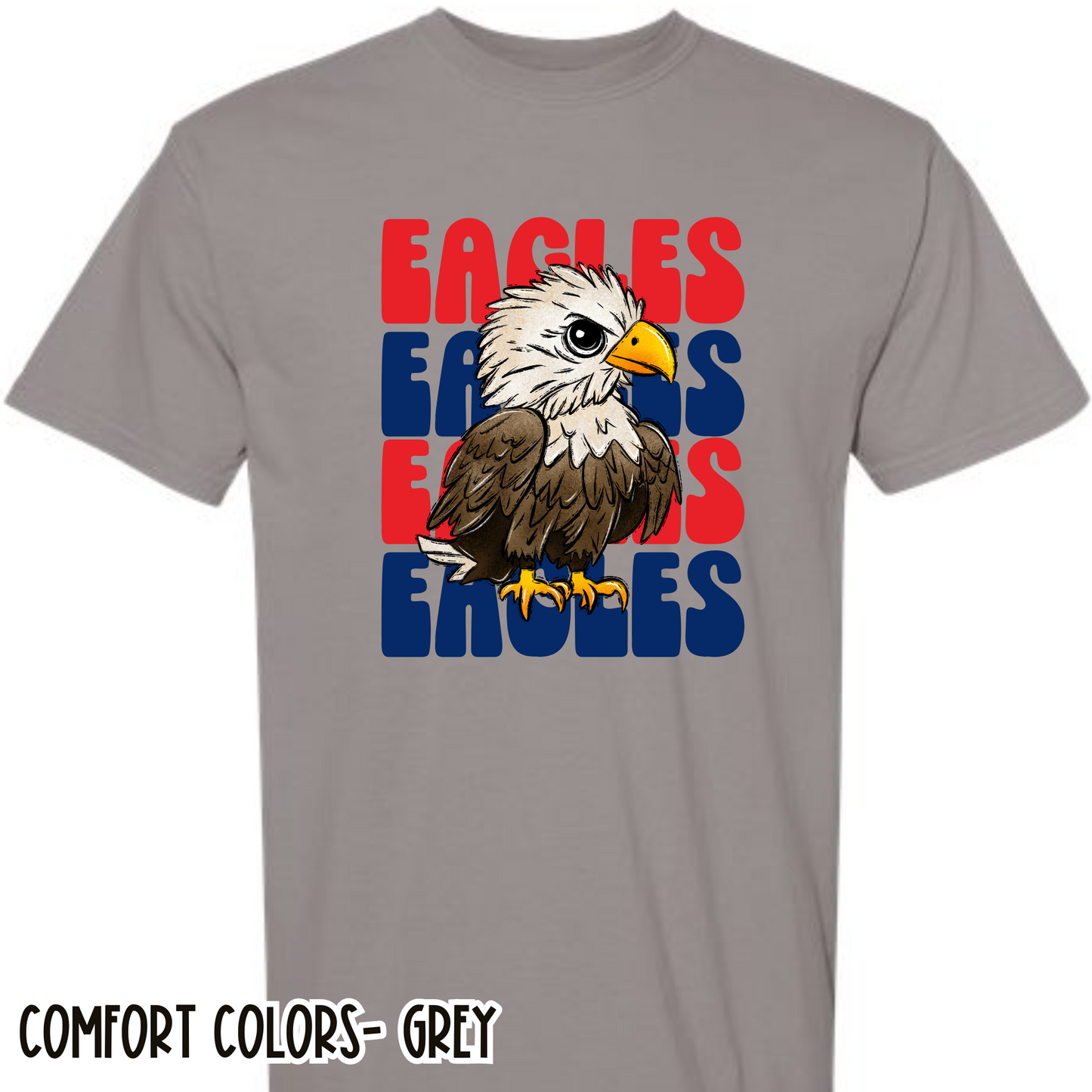 Repeat Eagles Grey Short Sleeve Tee