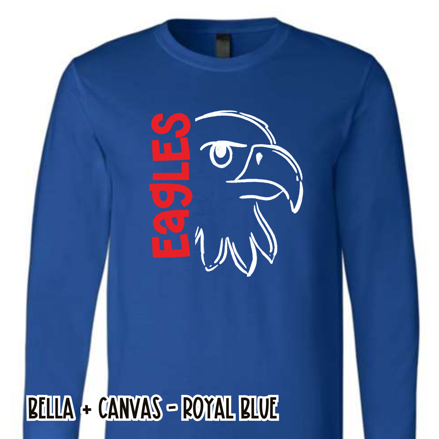 Simple Line Eagles- Royal Long Sleeve
