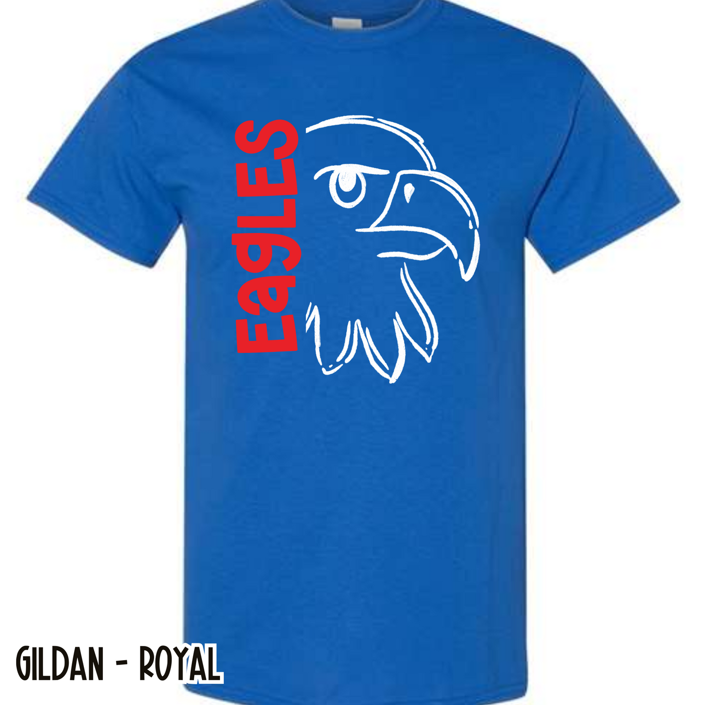 Simple Line Eagles- Royal Short Sleeve Tee