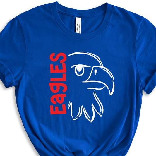 Simple Line Eagles- Royal Short Sleeve Tee