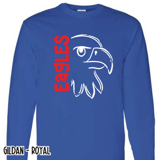 Simple Line Eagles- Royal Long Sleeve