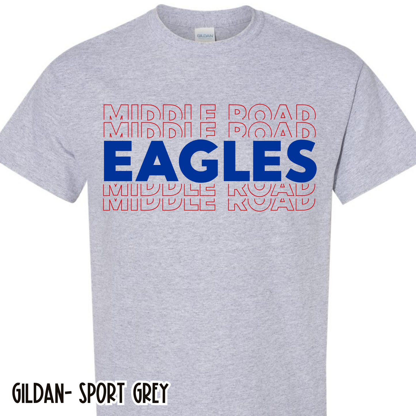Middle Road Repeat Eagles Grey Short Sleeve Tee