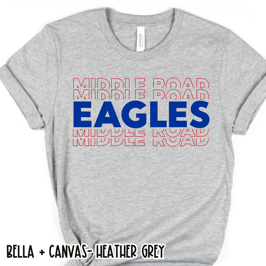 Middle Road Repeat Eagles Grey Short Sleeve Tee