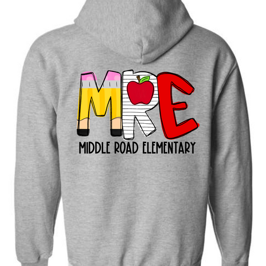 School House Alpha MRE- Grey Full Zip Hooded Sweatshirt