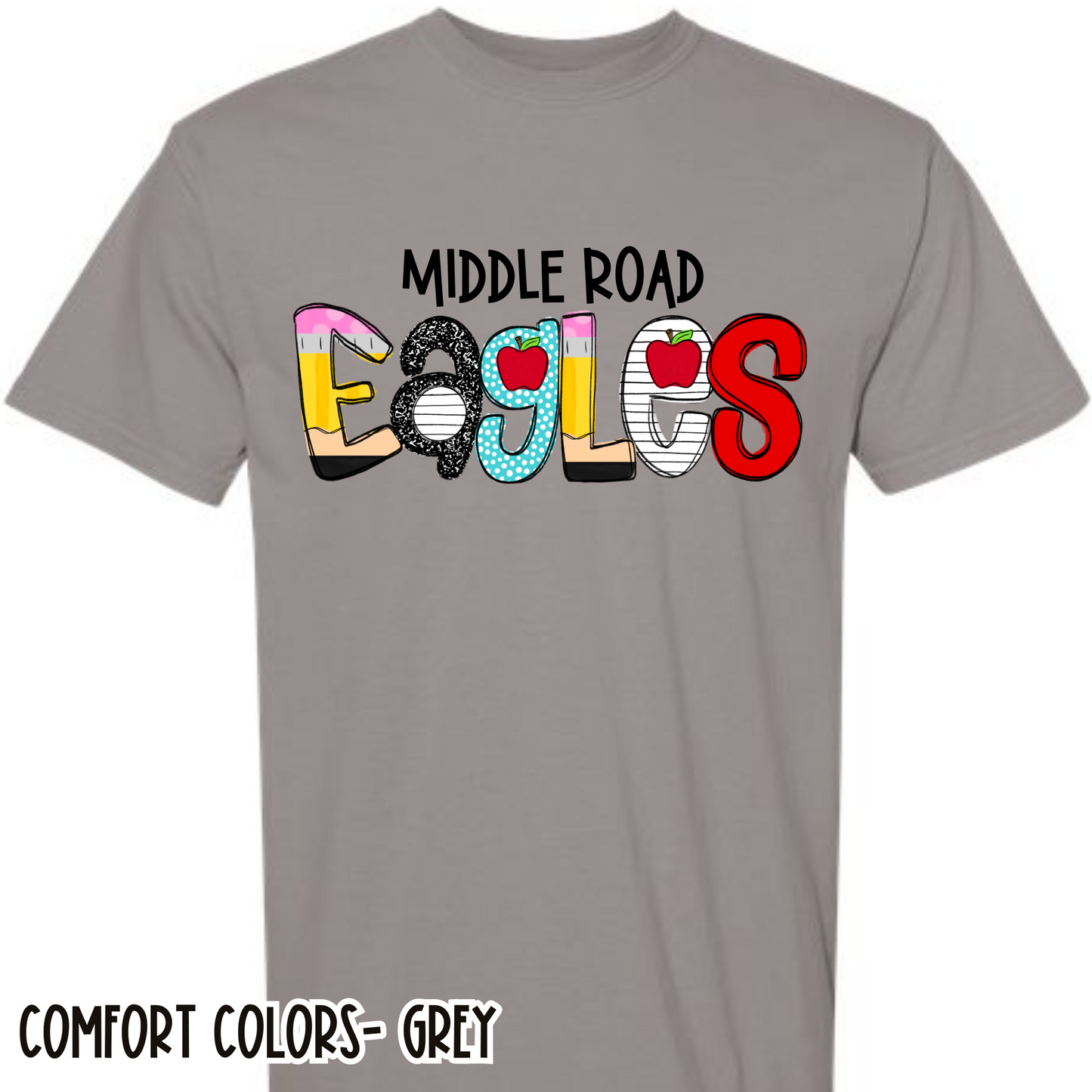 School Alpha Eagles Grey Short Sleeve Tee