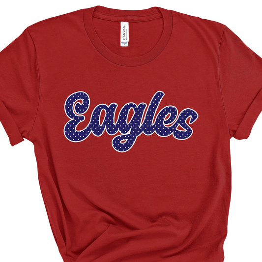 Polka Dot Eagles Red Short Sleeve Tee