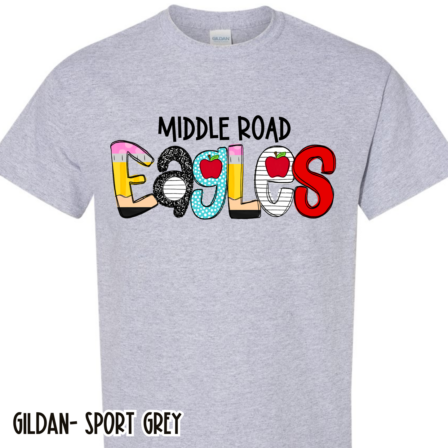 School Alpha Eagles Grey Short Sleeve Tee