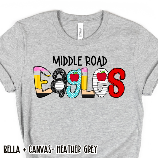School Alpha Eagles Grey Short Sleeve Tee