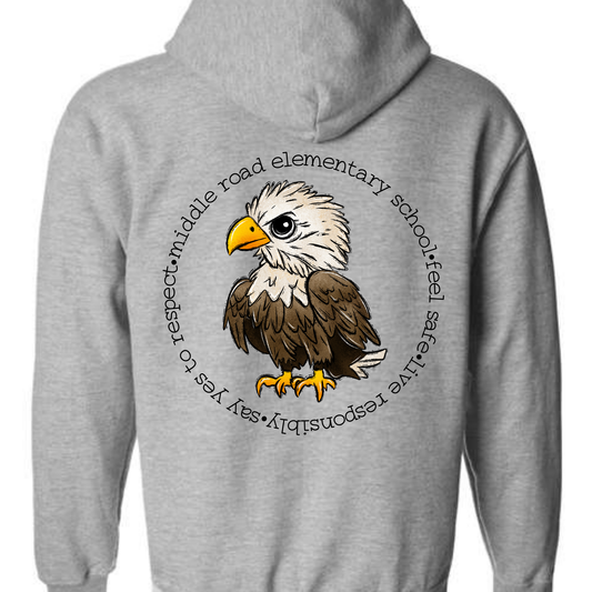FLY Eagle- Grey Full Zip Hooded Sweatshirt