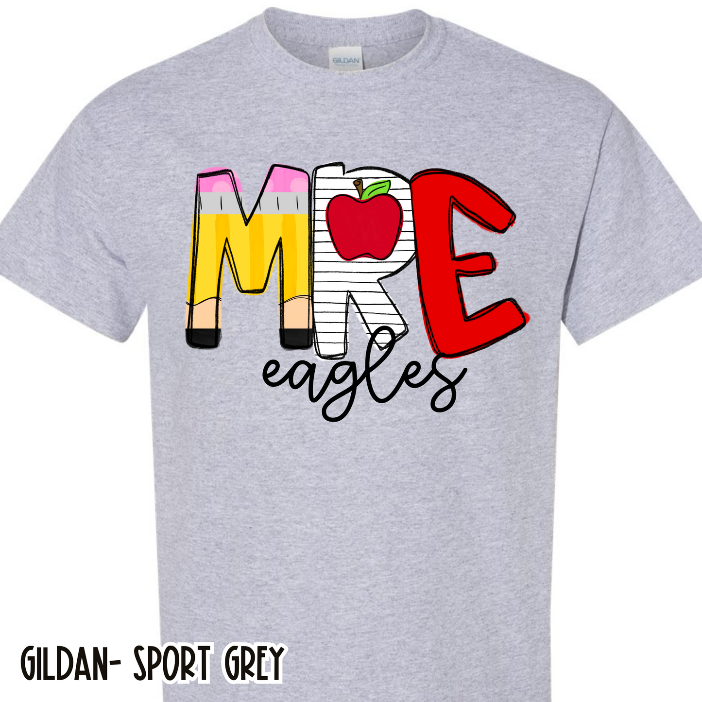 School Alpha MRE Eagles Grey Short Sleeve Tee