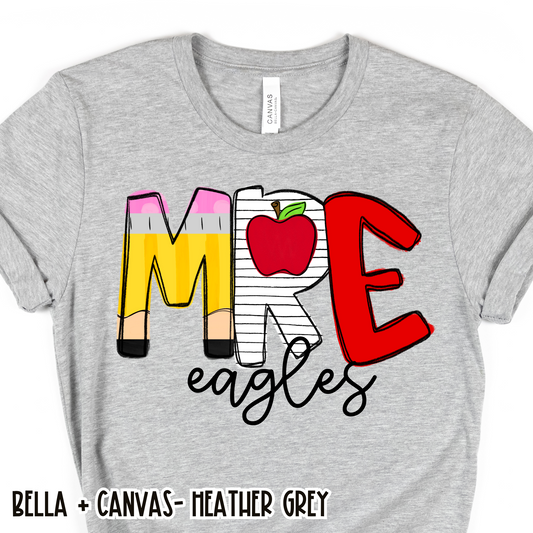 School Alpha MRE Eagles Grey Short Sleeve Tee