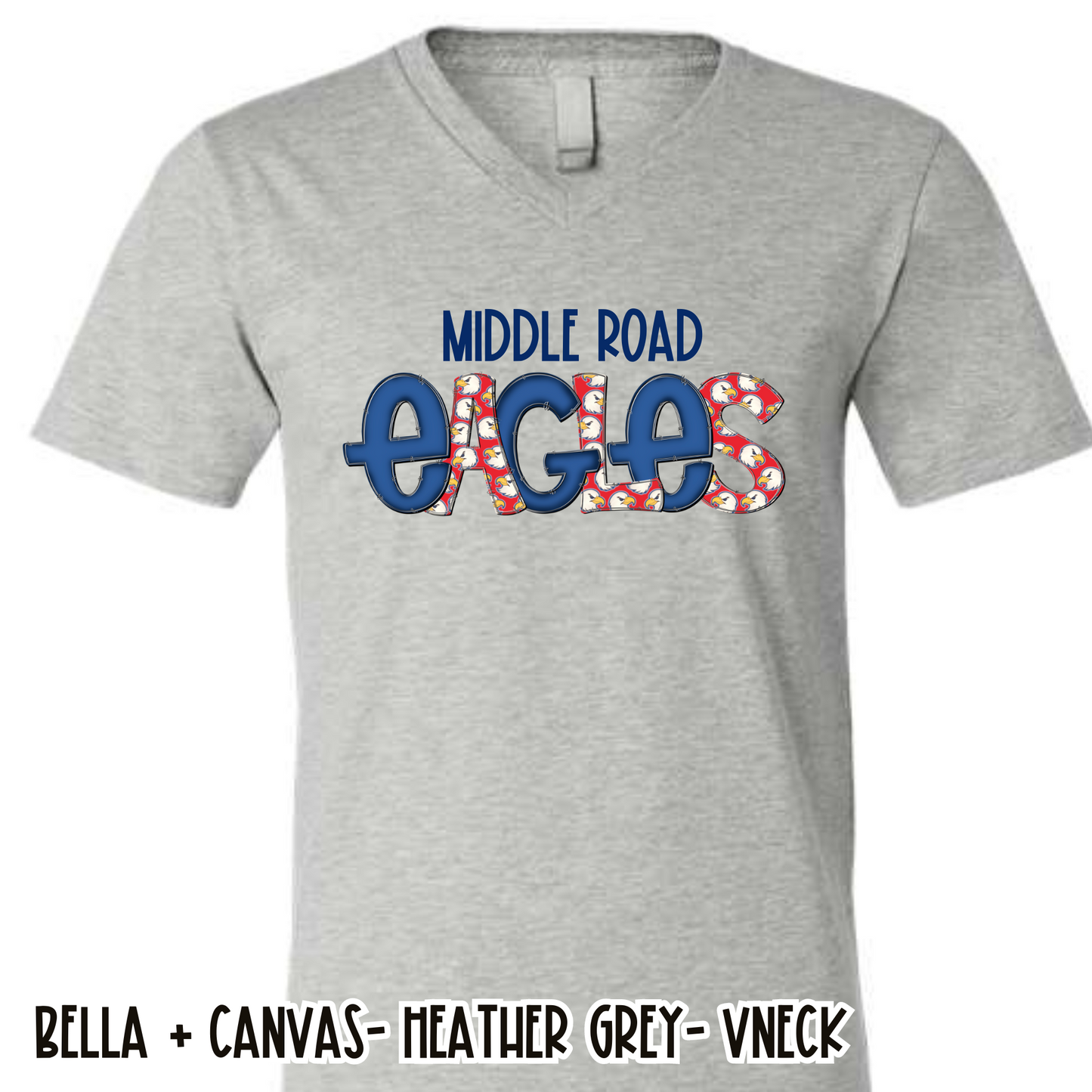 Fun Eagles Heather Grey -V-NECK