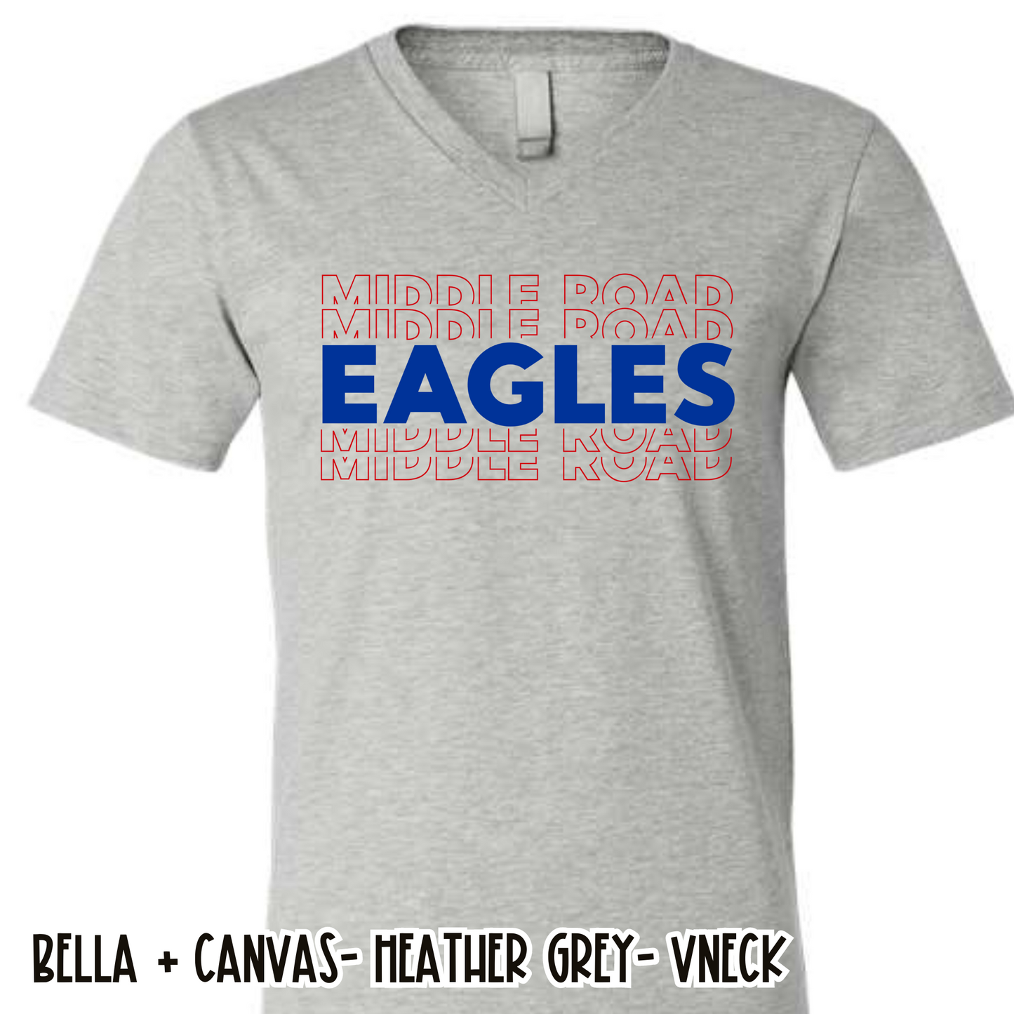 Middle Road Repeat Eagles Grey- V-NECK