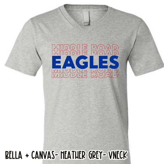Middle Road Repeat Eagles Grey- V-NECK