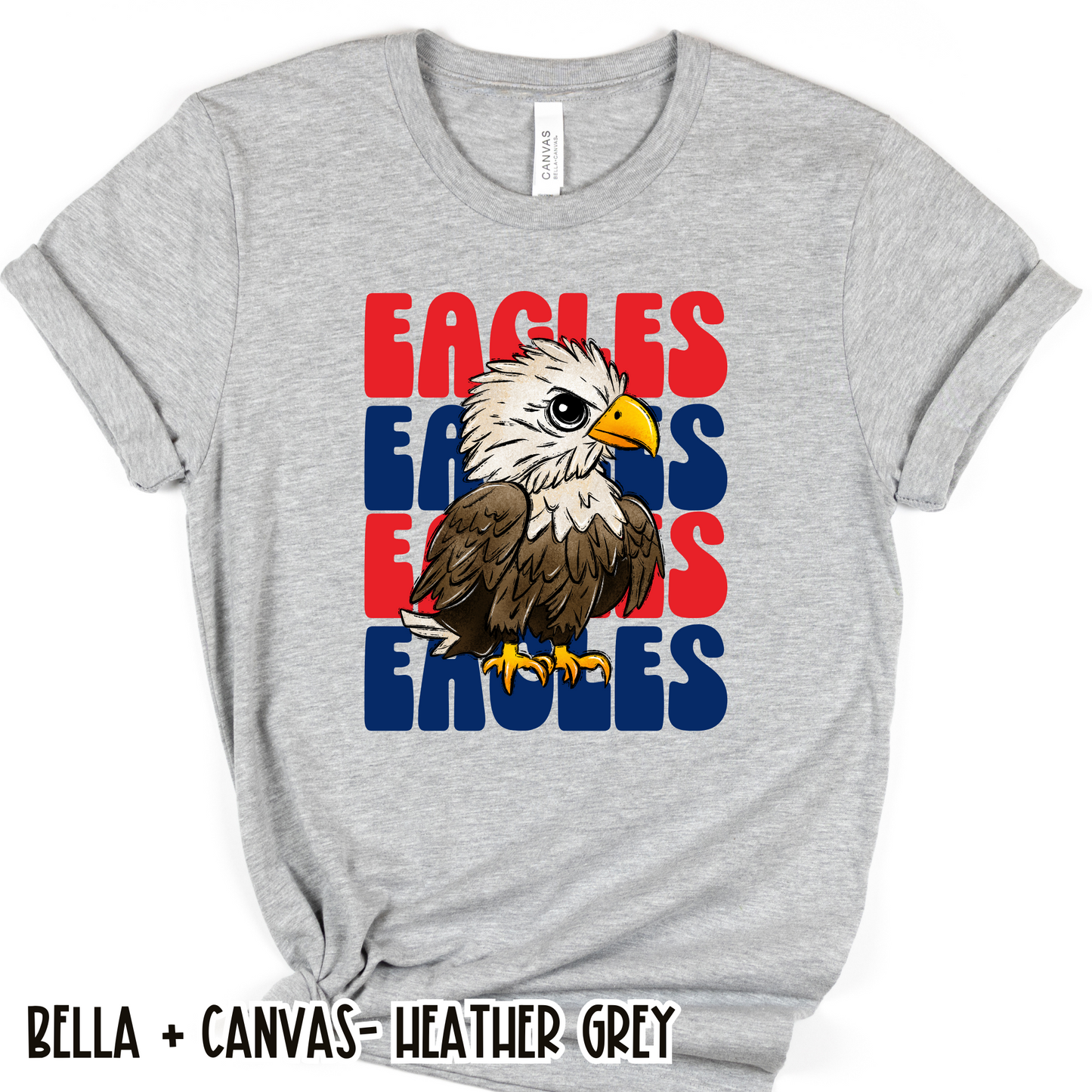 Repeat Eagles Grey Short Sleeve Tee