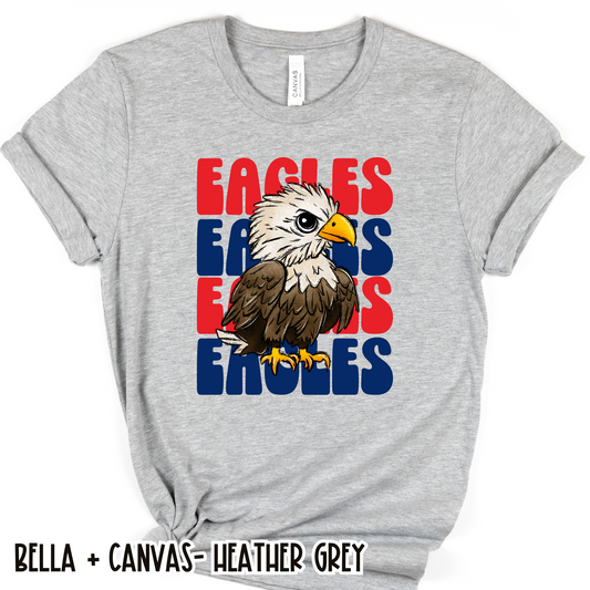 Repeat Eagles Grey Short Sleeve Tee