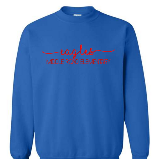 Embroidered Eagles Royal Crewneck Sweatshirt
